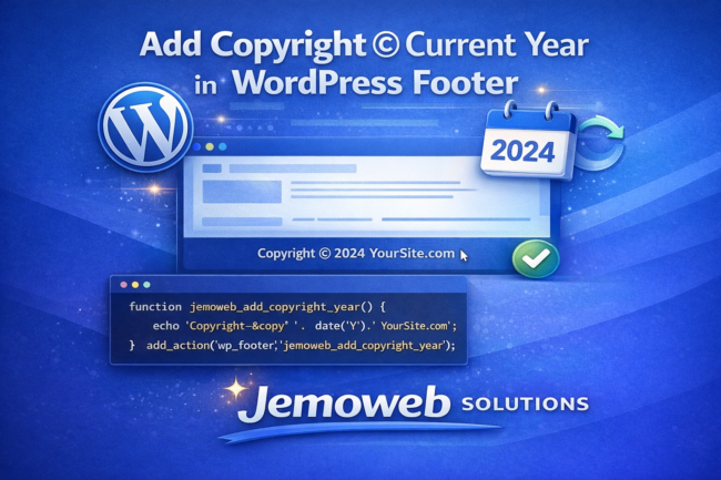 Add Copyright © Current Year in the WordPress Footer with Automatic Updates
