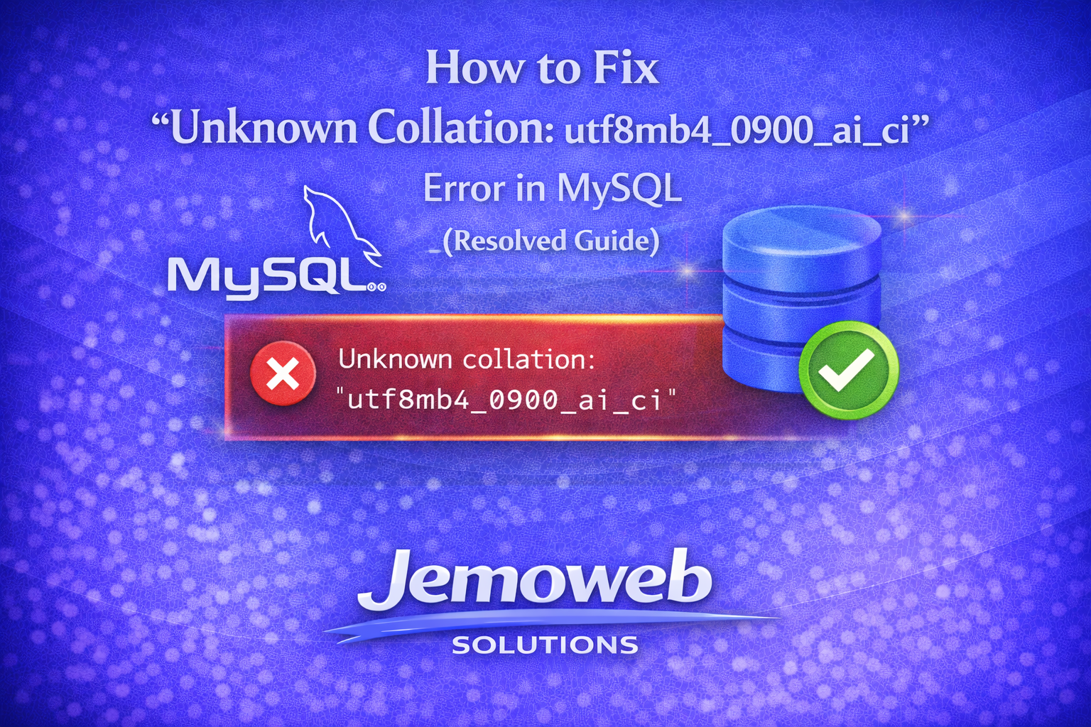How to Fix “Unknown Collation utf8mb4_0900_ai_ci” Error in MySQL (Resolved Guide)